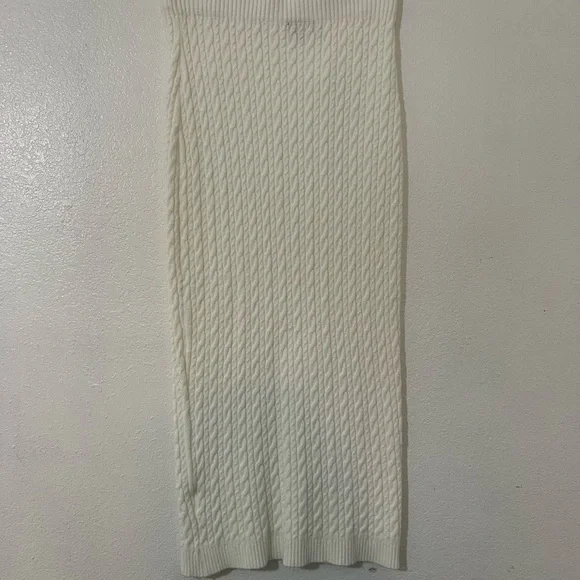 High Waist | Cream | Ribbed Maxi Pencil Skirt | Sz L  NWOT - Picture 4 of 9